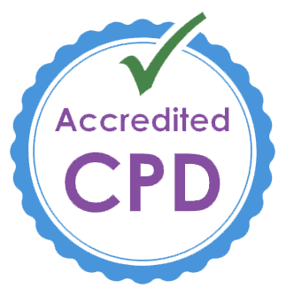 RICS Trained Inspection Specialist Blue and purple badge with a checkmark, stating "Accredited CPD."