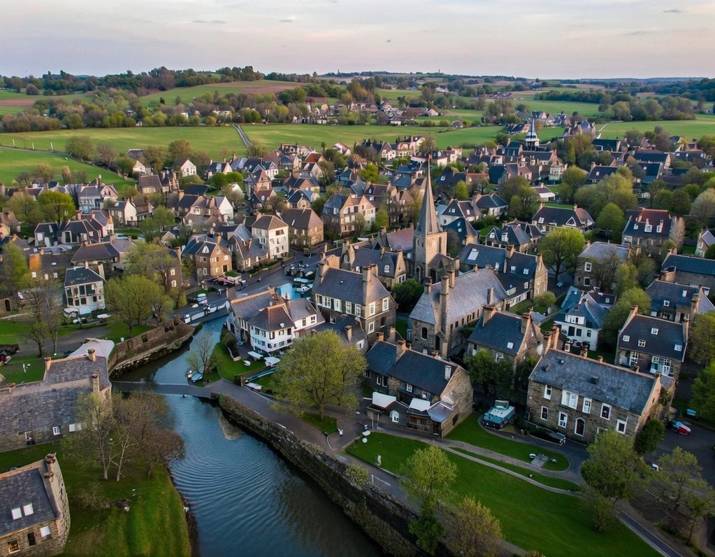 Aerial view of a large residential property and grounds in Lancashire, captured by ProView drone photography.